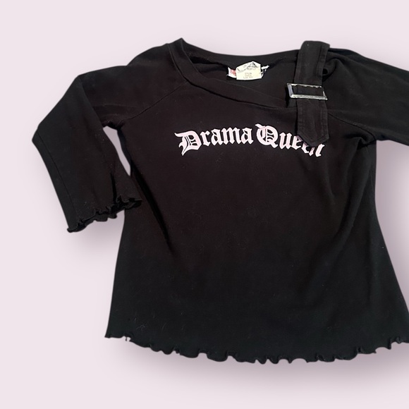 Vintage Girls Lily Bleu Drama Queen Black And Pink L/S With Buckle Detail - Picture 2 of 8